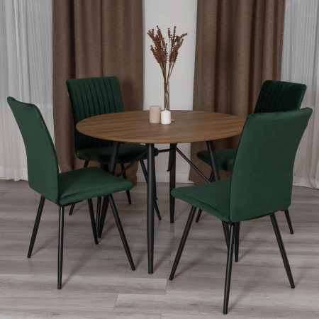 Стул обеденный Monte Carlo зеленый с черными ножками