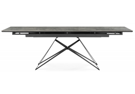 Керамический стол Блэкберн 160(220)х89 серый мрамор baolai, черный