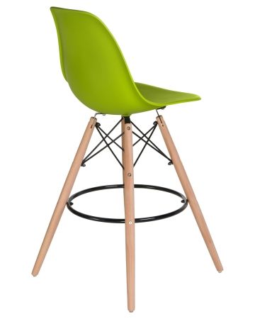 Стул барный DSW BAR ножки светлый бук сиденья салатовый G-08