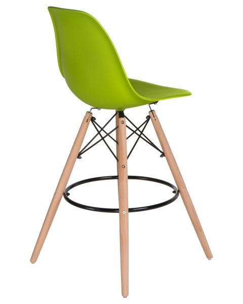 Стул барный DSW BAR ножки светлый бук сиденья салатовый G-08
