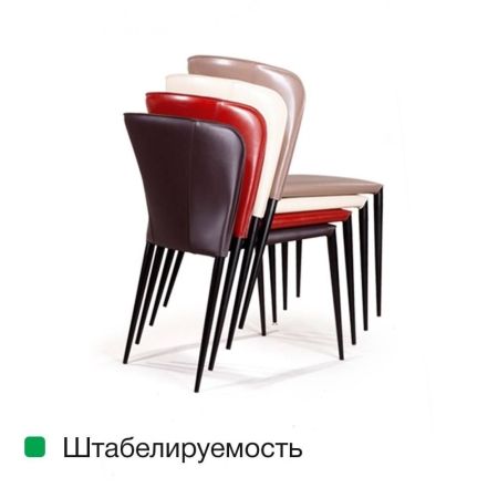 Стул Albert (Альберт) кожа ретро-красный