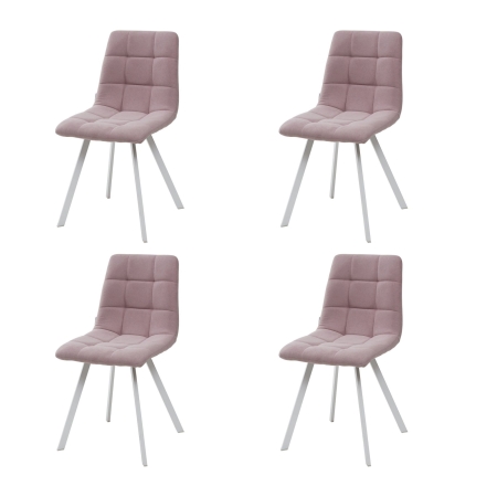 Стул CHILLI SQUARE UF860-04B сиреневый ткань, белый каркас