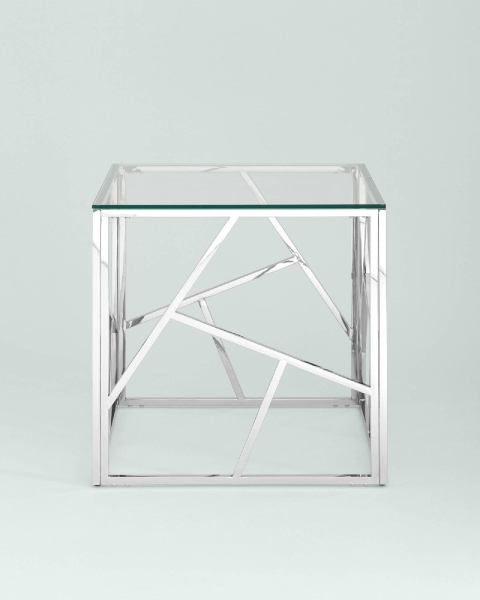 Журнальный столик 55*55 АРТ ДЕКО серебро