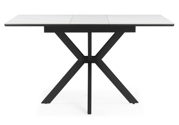 Керамический стол Гардинг 100(130)x70 белый мрамор, черный