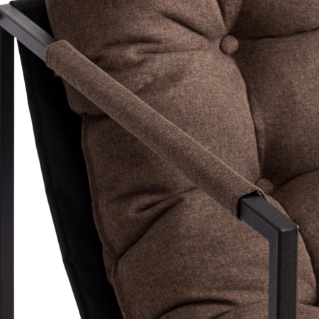 Кресло Charli коричневый, ткань и металл, мягкое сиденье, с подлокотниками