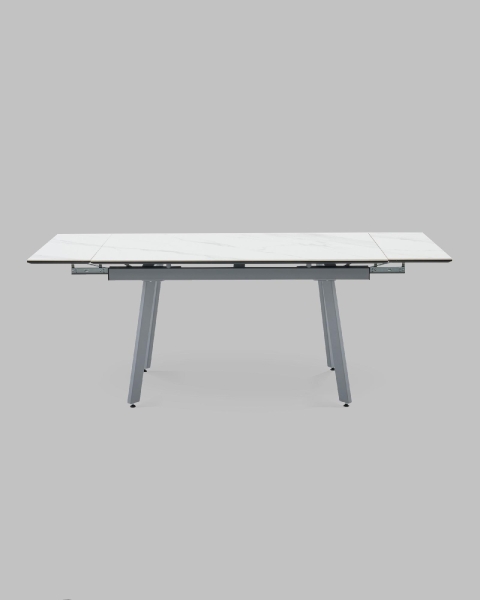 Стол Тайл 140-200/85/75 столешница Snow white подстолье металл серый Стол Тайл 140-200/85/75 столешница Snow white подстолье металл серый