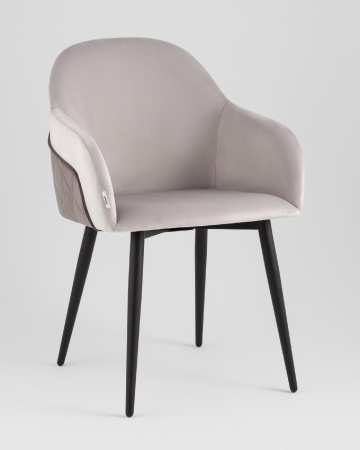 Стул Новел New велюр светло-серый с темно-серой спинкой Стул Новел New велюр светло-серый с темно-серой спинкой