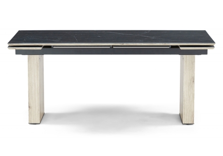 Керамический стол Бернардо 180x90 черный мрамор, дуб монтана