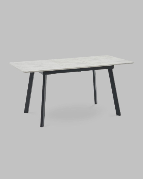 Стол Batu new 120-160/80/76 столешница ЛМДФ ароза светлая подстолье металл черный Стол Batu new 120-160/80/76 столешница ЛМДФ ароза светлая подстолье металл черный