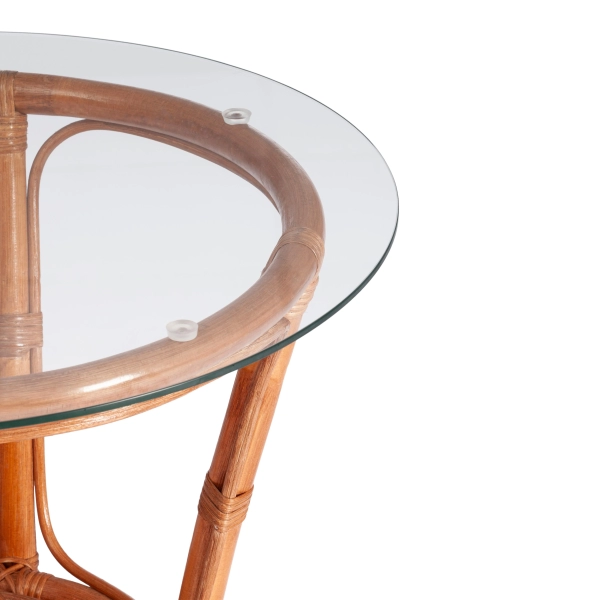 Террасный комплект NEW BOGOTA молочный, ткань и дерево и стекло, мягкое сиденье, с подлокотниками