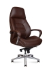 Кресло руководителя Porsche коричневая экокожа с алюминиевой крестовиной