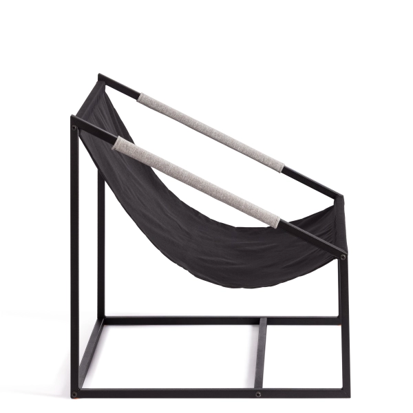 Кресло Charli серый и бежевый, ткань и металл, мягкое сиденье, без подлокотников