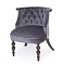 Деревянное кресло Бархат голубовато-серое с темными ножками
