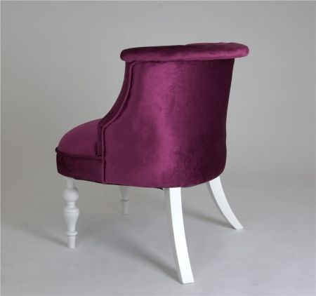 Деревянное кресло Бархат темно-розовое с белыми ножками