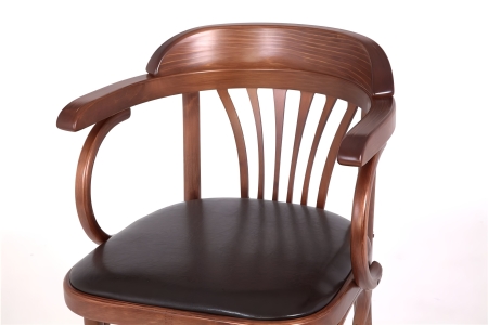 Деревянный стул Венский средний тон с мягким сиденьем из экокожи Деревянный стул Венский средний тон с мягким сиденьем из экокожи