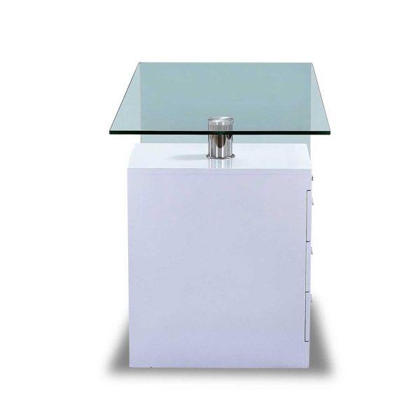 Стол F-306-650 прозрачный, белый