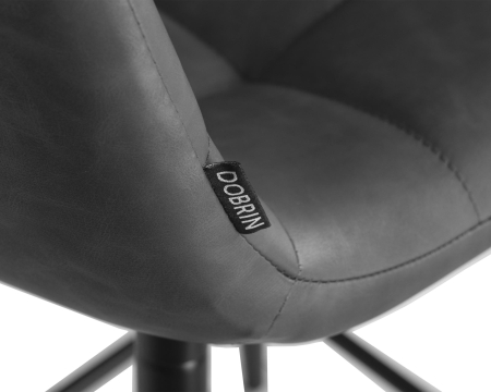 Набор 2 шт Стул полубарный OLIVIA, черные матовые ножки, серая антрацитовая винтажная экокожа (RU-08)