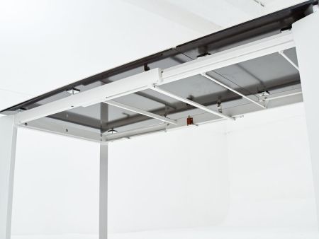 Стол CORNER 120 HIGH GLOSS STATUARIO керамика, белый каркас