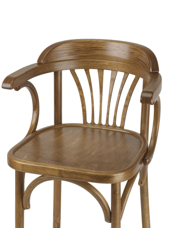 Деревянный стул Венский дуб медовый с твердым сиденьем с дугами назад