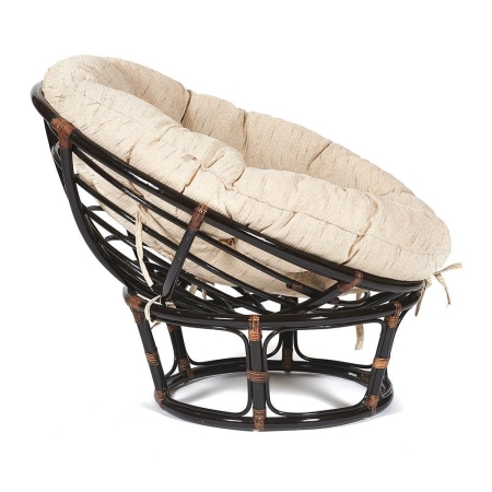 Кресло "PAPASAN" 23/01 W, с подушкой, античный черно-коричневый, ткань старт