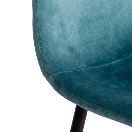 Стул BREEZE (mod. 4724) вельвет и металл, 44х53х87 см, темно-бирюзовый и черный