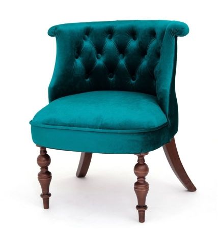 Деревянное кресло Бархат изумрудное с темными ножками