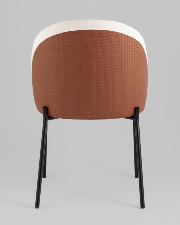 Стул обеденный Adelinde бежевый с коричневой экокожей