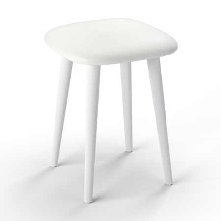 Табурет-2 экокожа белая матовая/белый
