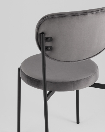 Стул обеденный Барбара велюр серый