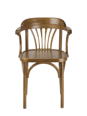 Деревянный стул Венский дуб медовый с твердым сиденьем с дугами назад