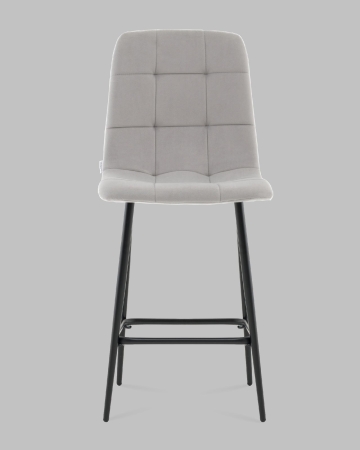 Стул полубарный Одди велюр светло-серый