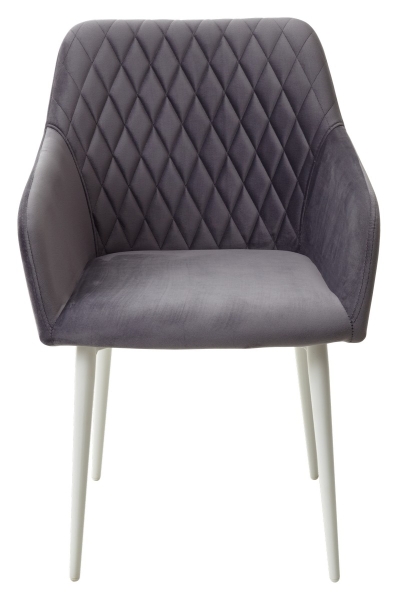 Стул BRANDY-X серый #27 белый каркас, велюр Стул BRANDY-X серый #27 белый каркас, велюр