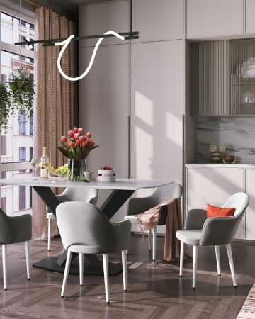Стол обеденный Belle 160х90 белый мрамор фото в интернет-магазине Stoolmarket