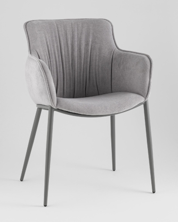 Стул Твигги шенилл серый с серым каркасом