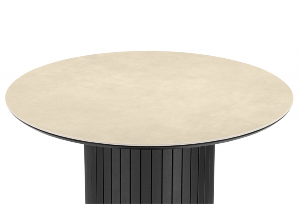 Керамический стол Гравент 90 okara light yellow, черный