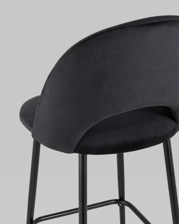Стул полубарный Меган велюр черный Стул полубарный Меган велюр черный