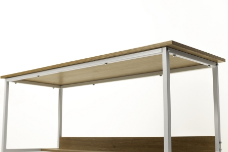 Компьютерный стол LUCIA H475 дуб натуральный, белый каркас