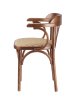 Деревянный стул Венский средний тон с мягким сиденьем из ткани 2 caramel с дугами назад