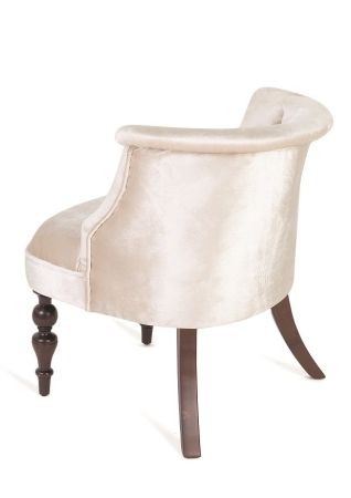 Деревянное кресло Бархат бежевое с темными ножками