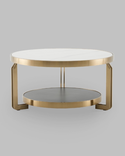 Журнальный столик Калисто 90*90 см светлая и темная керамика