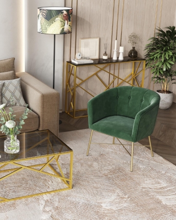 Консоль АРТ ДЕКО 115*30 золото стекло дым