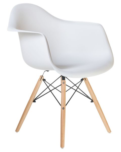 Стул обеденный DAW ножки светлый бук сиденья белый