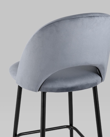 Стул полубарный Меган велюр серый Стул полубарный Меган велюр серый