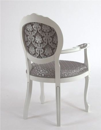 Кресло "Милорд-12" белый, патина серебро