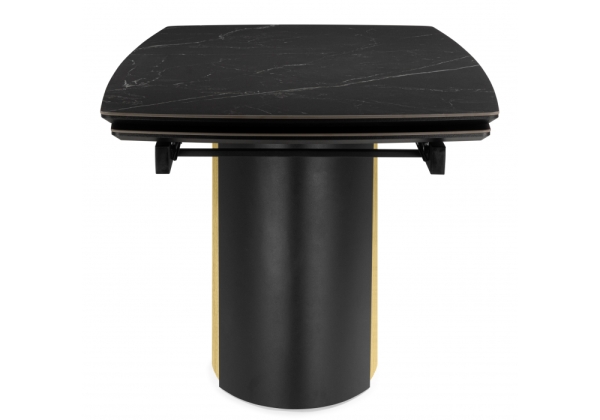 Керамический стол Бовер 180(220)x90 черный мрамор, черный, дуб натуральный