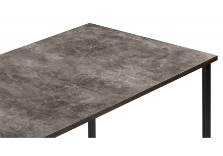 Стол деревянный Лиман 117 (157) x 77 бетон темный, черный матовый