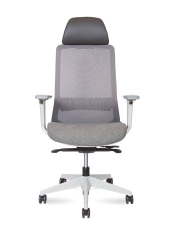 Кресло офисное Como серый, ткань и пластик, мягкое сиденье, с подлокотниками