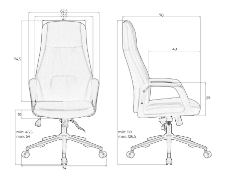 Офисное кресло для руководителей KEN черный (RXT051-21)