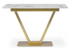 Стеклянный стол Бугун белый, золото