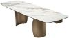 Стол BRONTE 200 раскладной KL-188 Контрастный мрамор матовый, итальянская керамика, Шампань